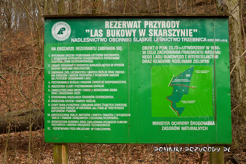 tablica na granicy rezerwatu przyrody