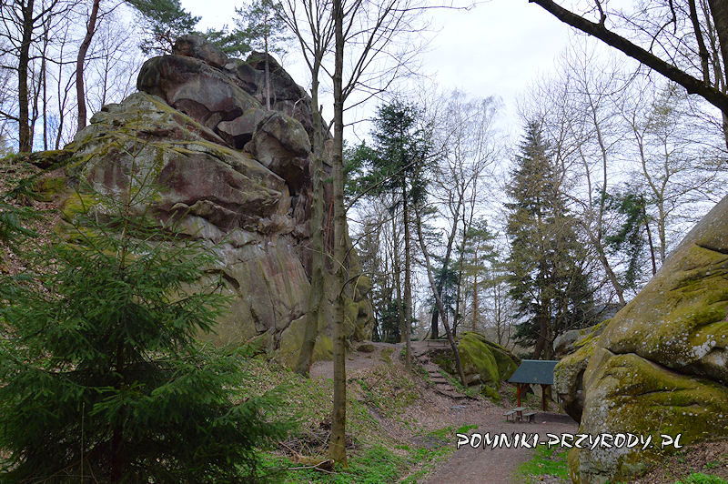skały na trasie ścieżki przyrodniczej k. zamku Kamieniec